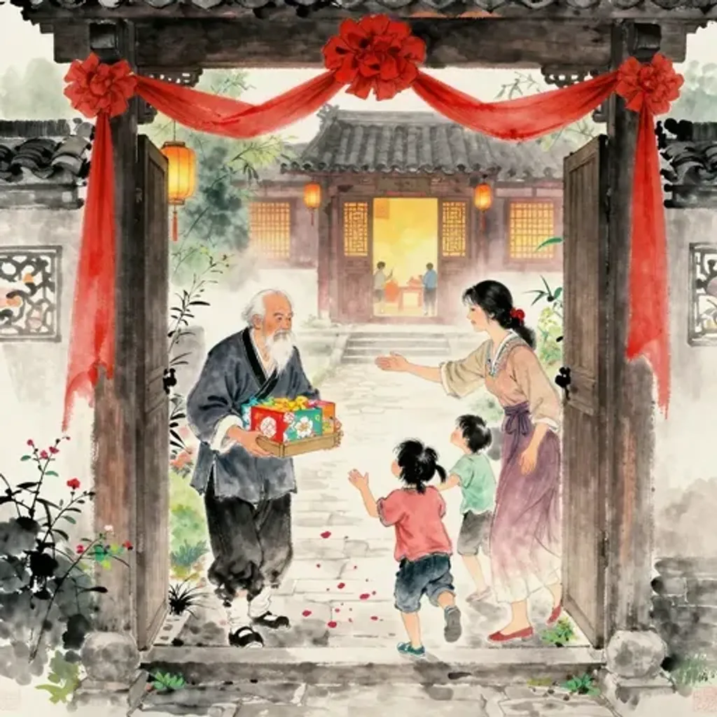 第1卦變第64卦易林詩辭水墨畫