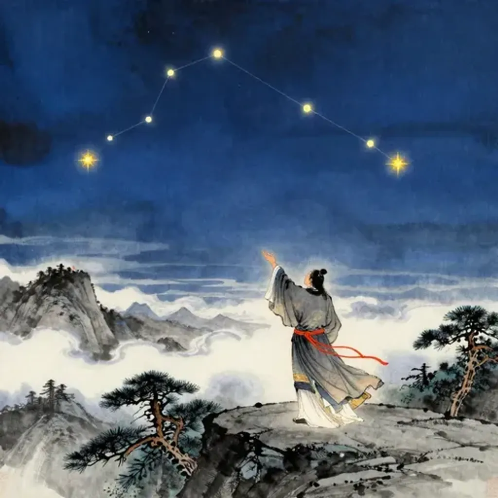 第1卦變第9卦易林詩辭水墨畫