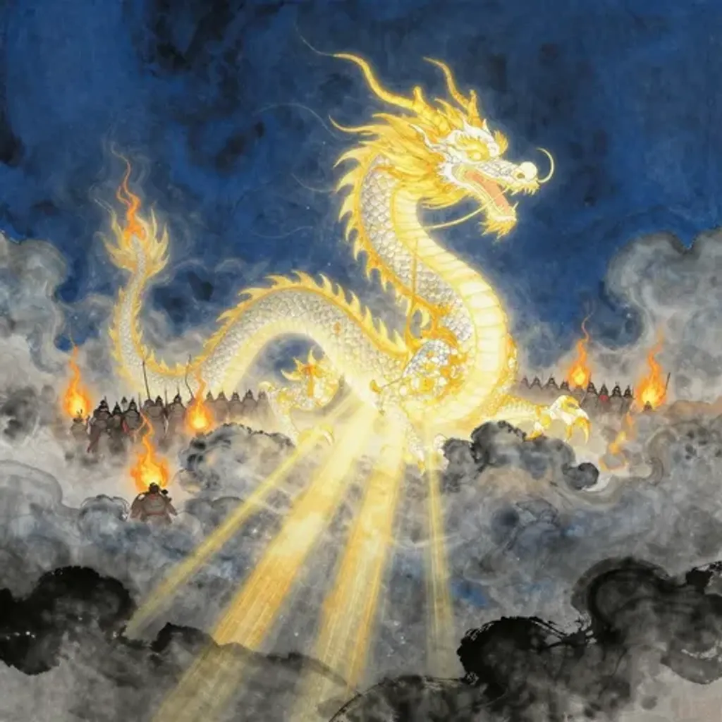 Ink brush artwork for the Yilin verse on Hexagram 12 changing to Hexagram 62