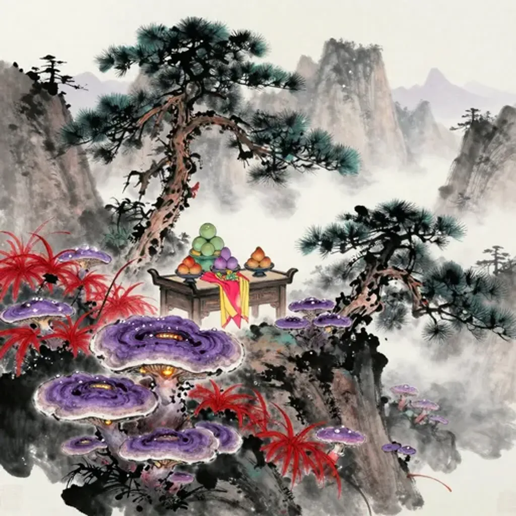 Ink brush artwork for the Yilin verse on Hexagram 13 changing to Hexagram 23