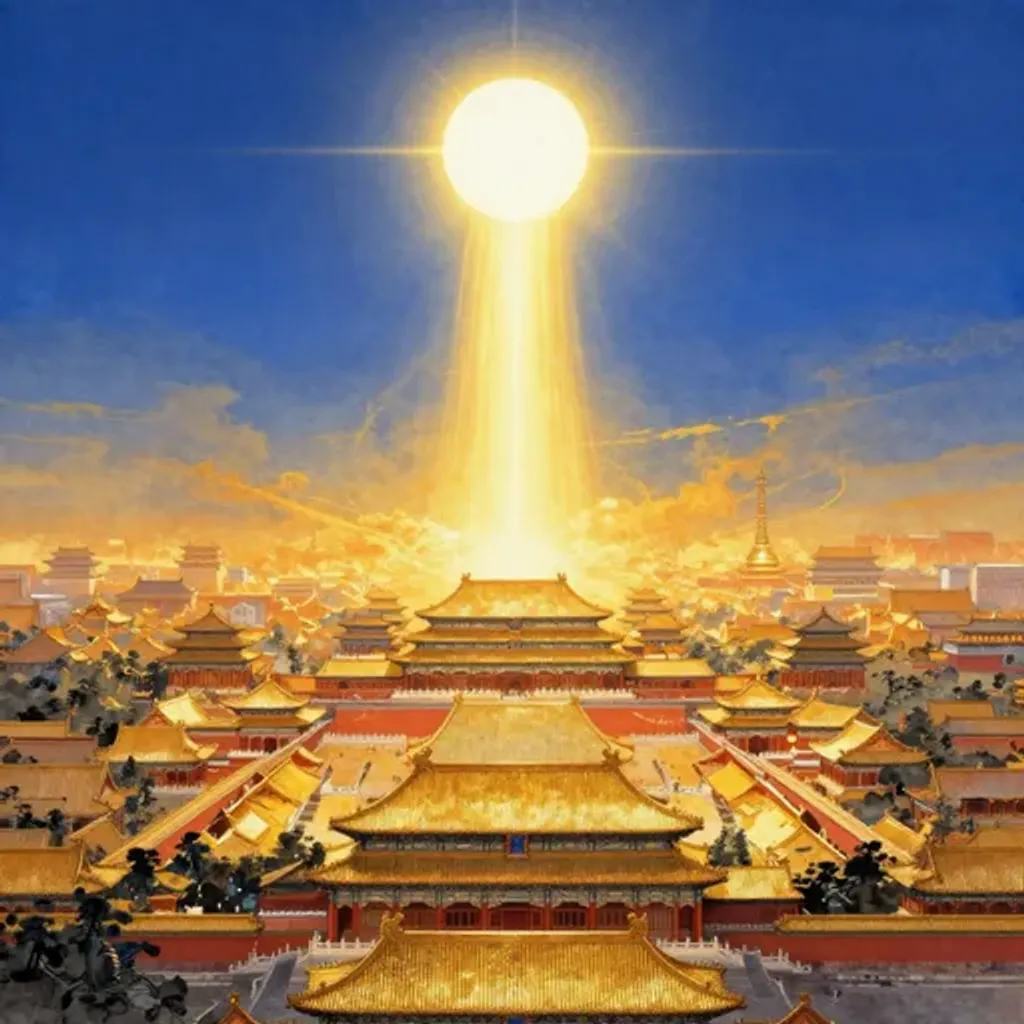 Ink brush artwork for the Yilin verse on Hexagram 20 changing to Hexagram 28