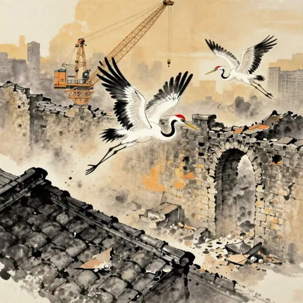Ink brush artwork for the Yilin verse on Hexagram 22 changing to Hexagram 25