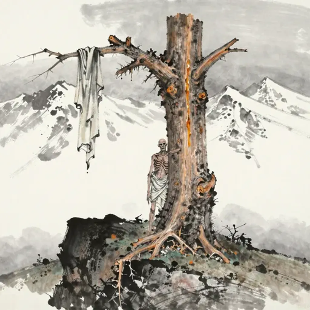 Ink brush artwork for the Yilin verse on Hexagram 22 changing to Hexagram 7