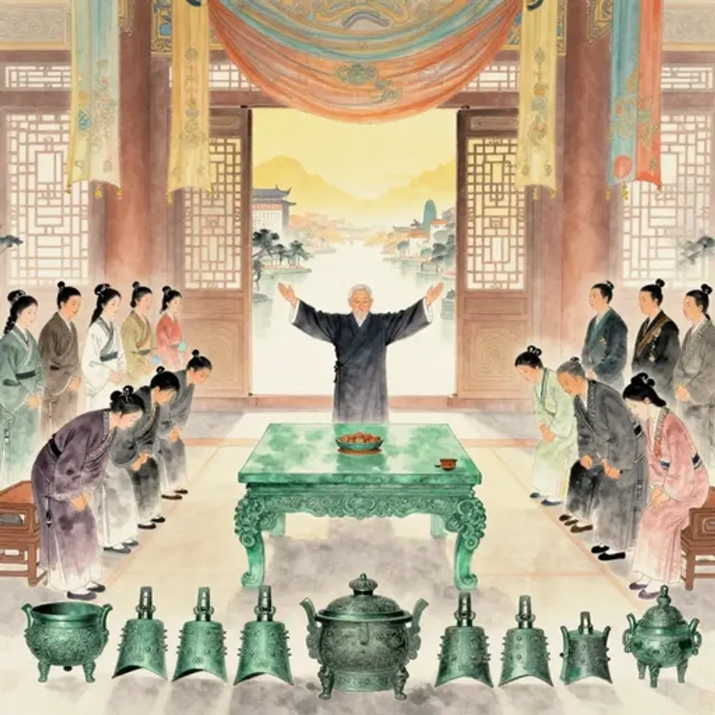 第29卦變第12卦易林詩辭水墨畫