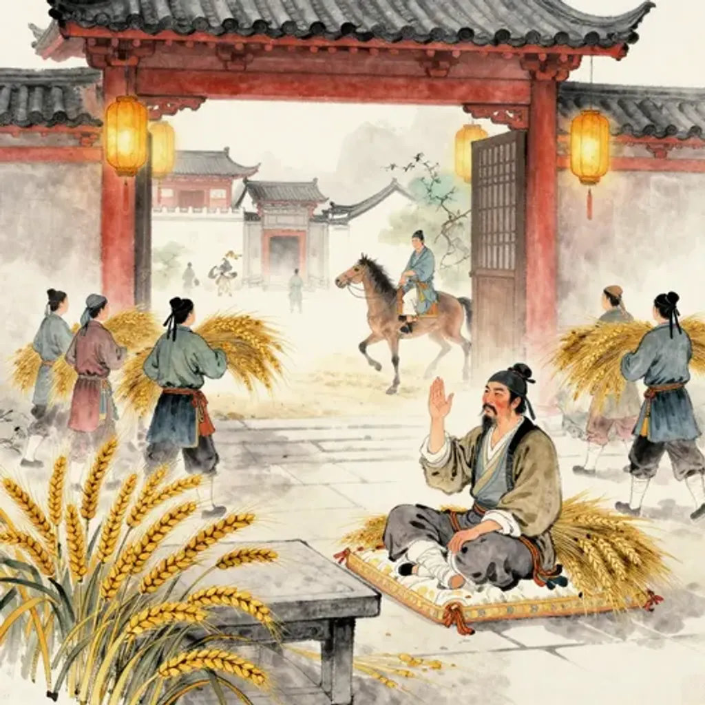 第29卦變第45卦易林詩辭水墨畫