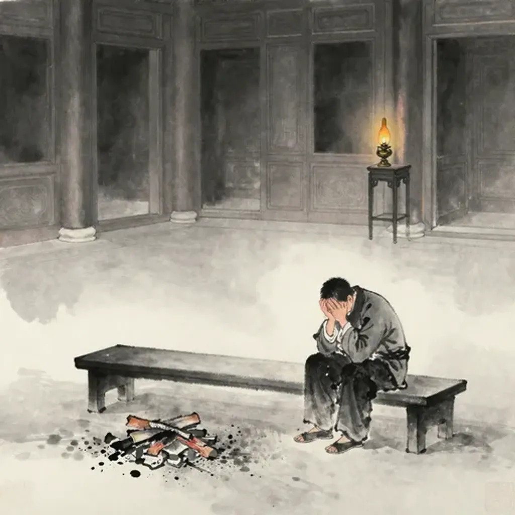 第29卦變第46卦易林詩辭水墨畫