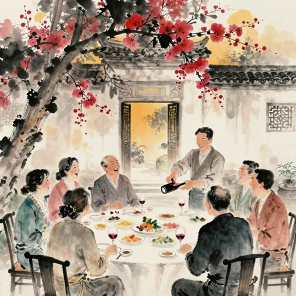 第29卦變第58卦易林詩辭水墨畫