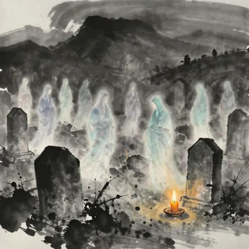 Ink brush artwork for the Yilin verse on Hexagram 3 changing to Hexagram 40