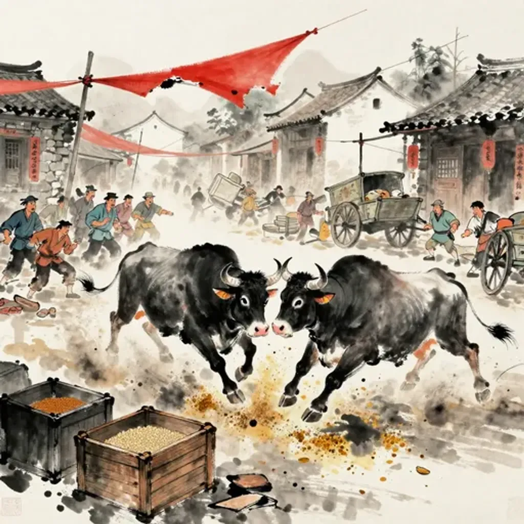第30卦變第11卦易林詩辭水墨畫