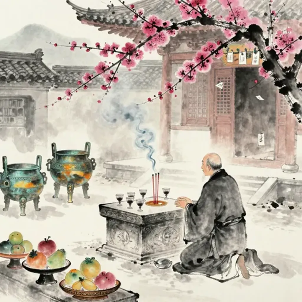 第30卦變第2卦易林詩辭水墨畫