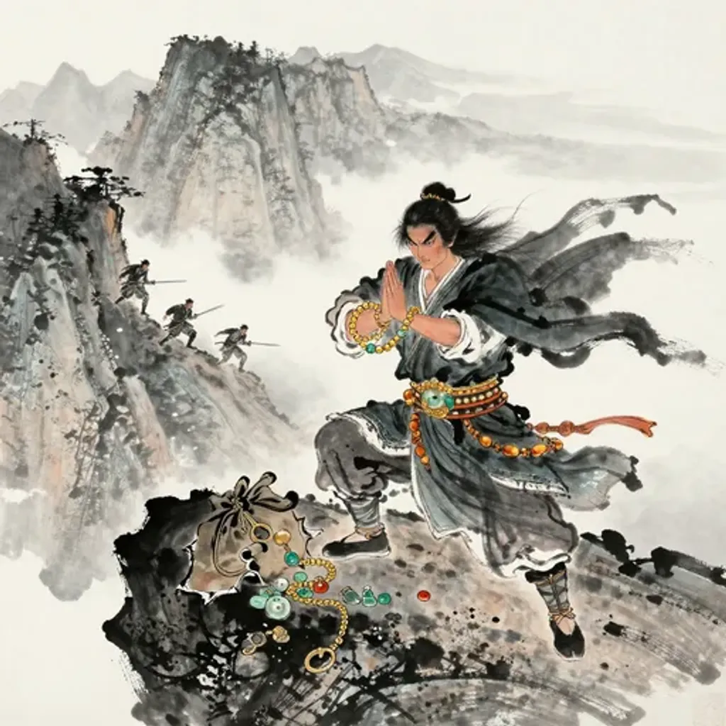 第30卦變第39卦易林詩辭水墨畫