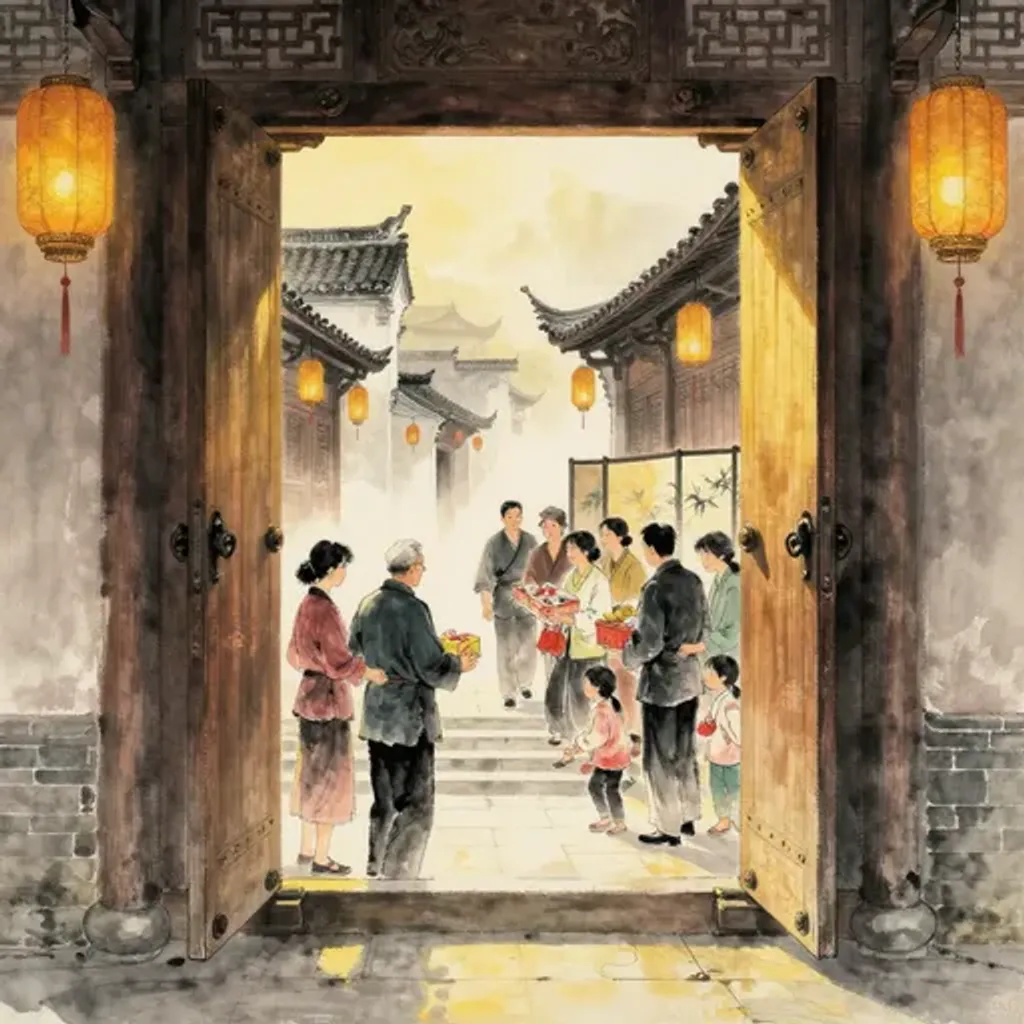 第30卦變第4卦易林詩辭水墨畫
