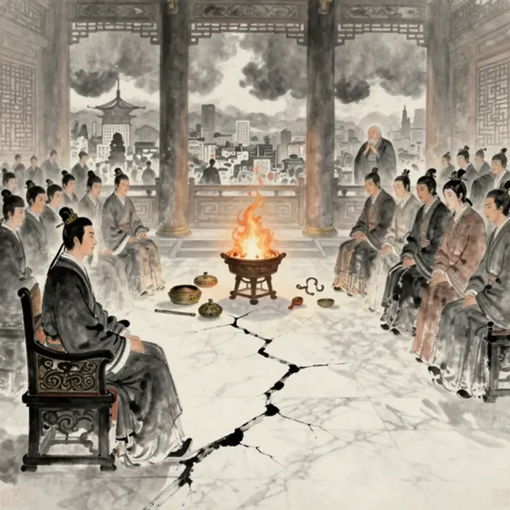 第30卦變第44卦易林詩辭水墨畫