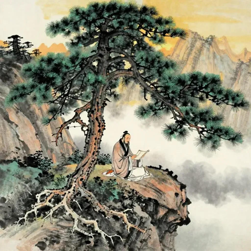 第30卦變第8卦易林詩辭水墨畫