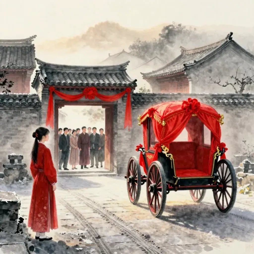 第37卦變第3卦易林詩辭水墨畫