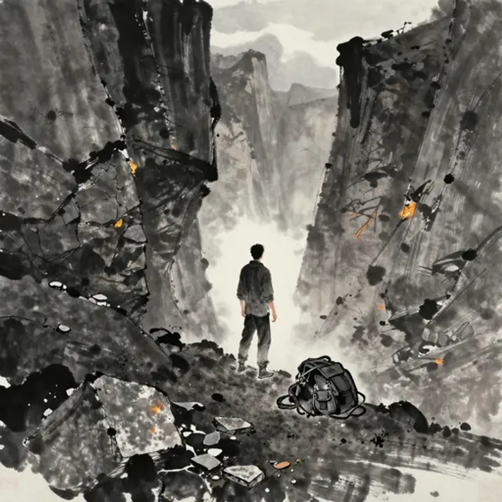 第37卦變第44卦易林詩辭水墨畫