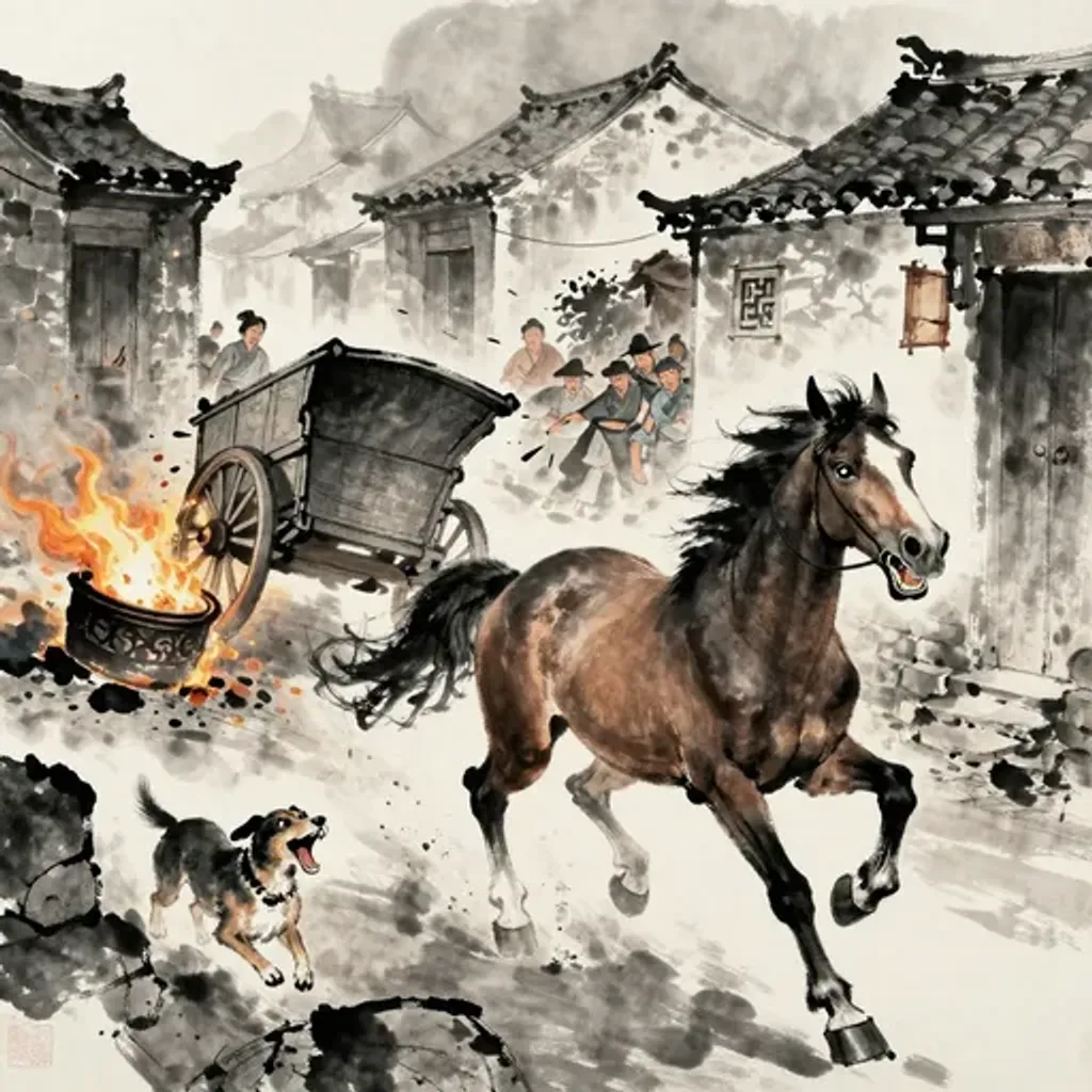 第37卦變第48卦易林詩辭水墨畫
