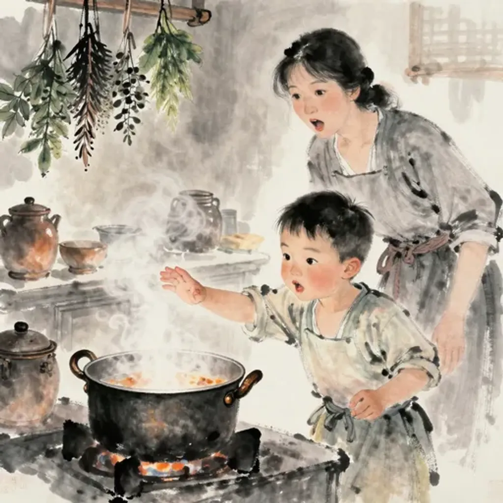 第37卦變第57卦易林詩辭水墨畫