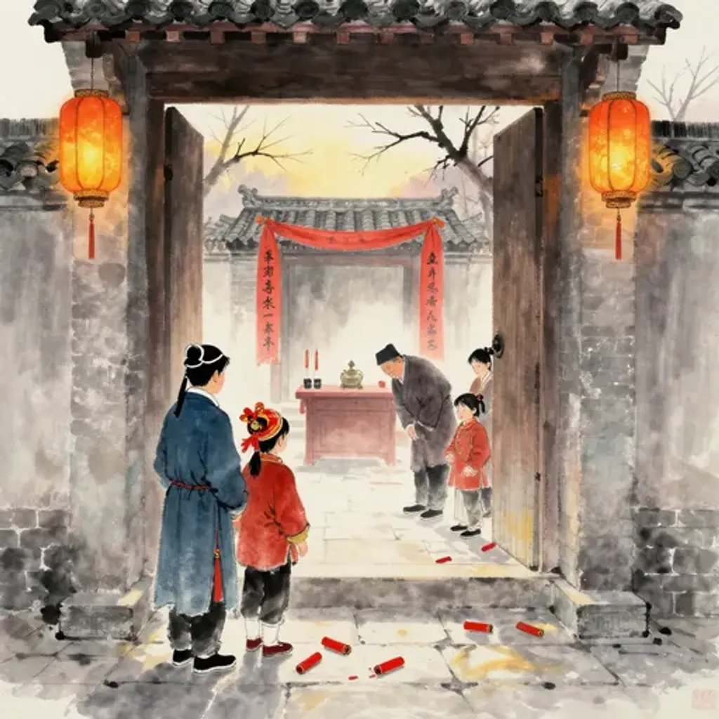 第37卦變第8卦易林詩辭水墨畫