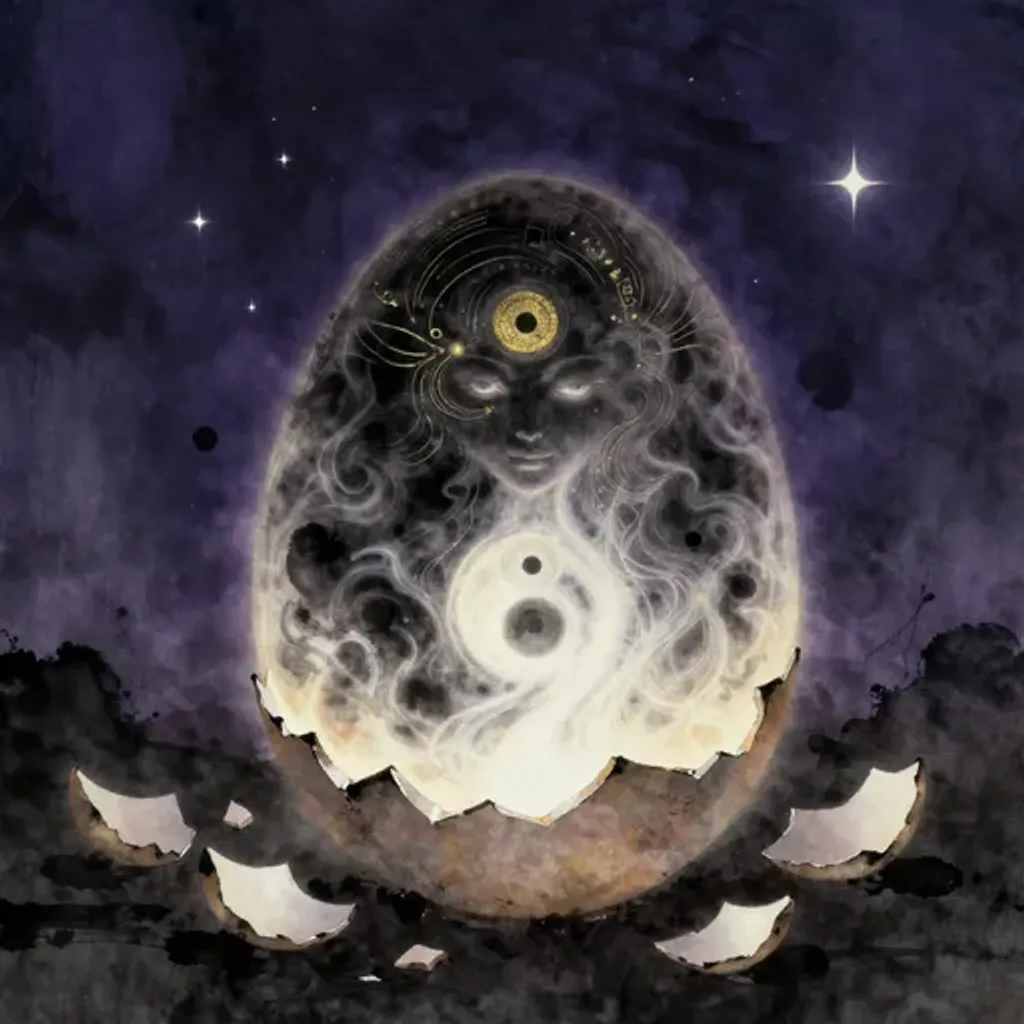 Ink brush artwork for the Yilin verse on Hexagram 43 changing to Hexagram 9