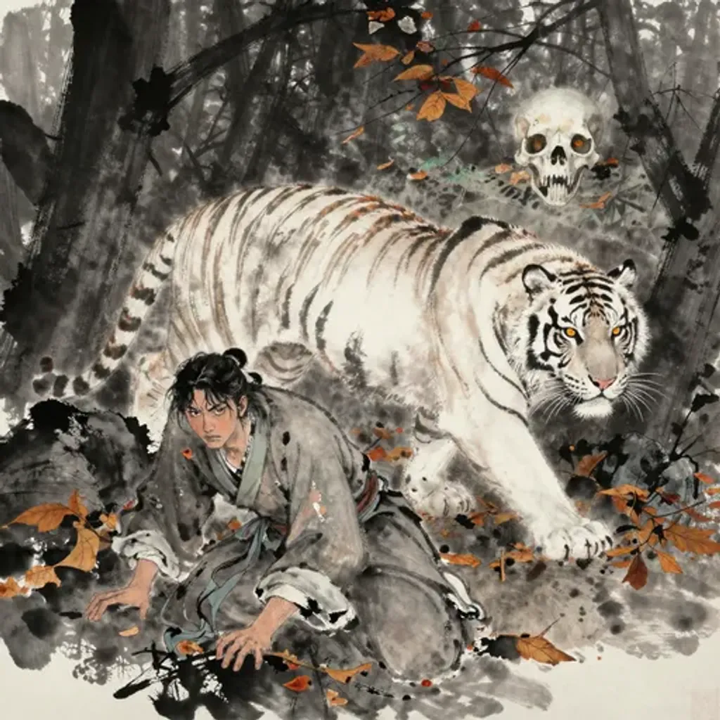 第47卦變第3卦易林詩辭水墨畫