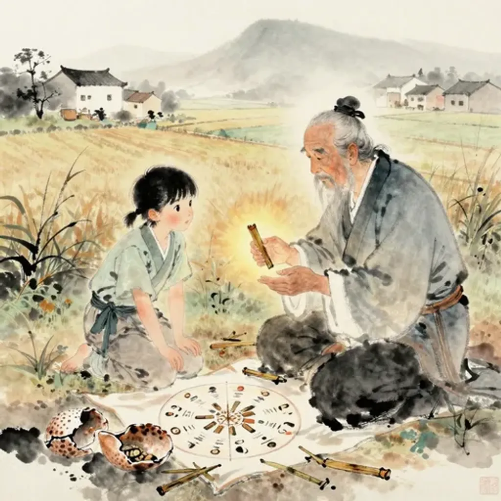 第47卦變第39卦易林詩辭水墨畫