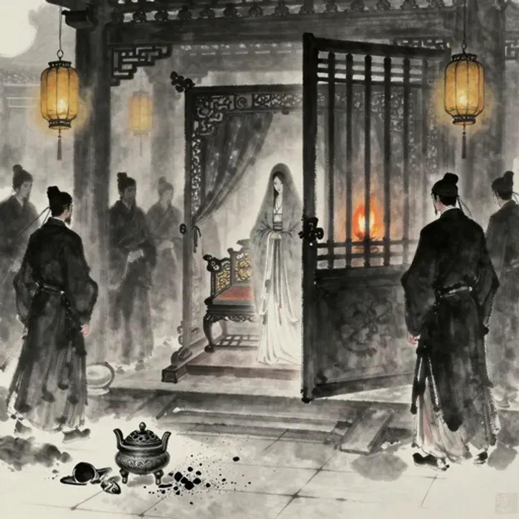 第47卦變第4卦易林詩辭水墨畫