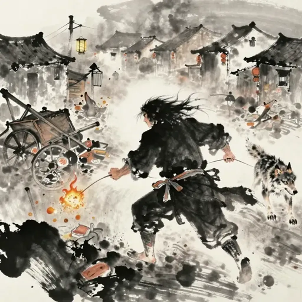第47卦變第45卦易林詩辭水墨畫