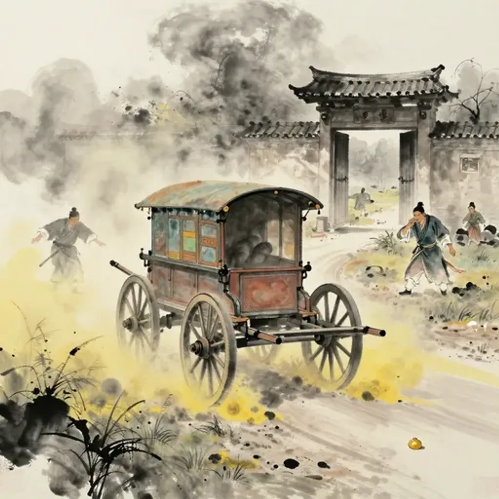 第48卦變第14卦易林詩辭水墨畫