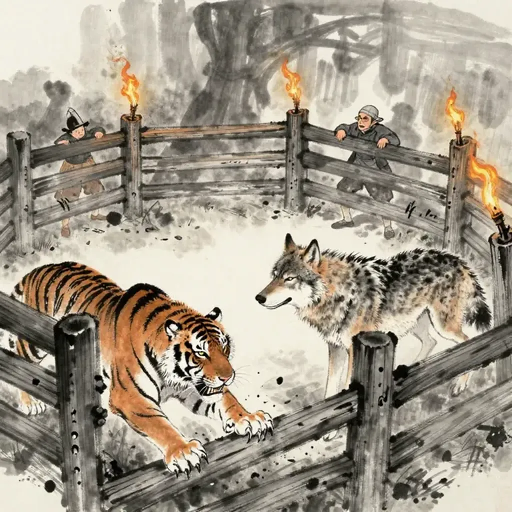 第48卦變第18卦易林詩辭水墨畫