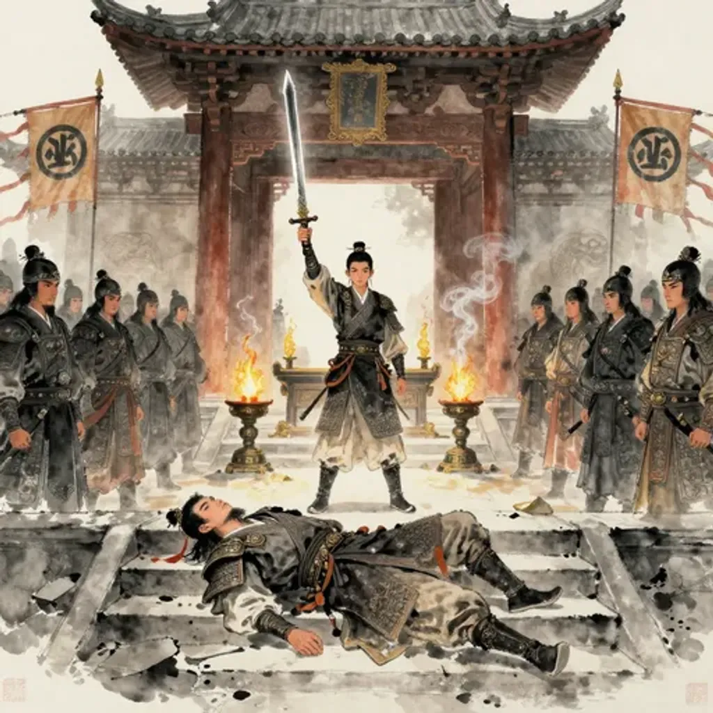 第48卦變第25卦易林詩辭水墨畫