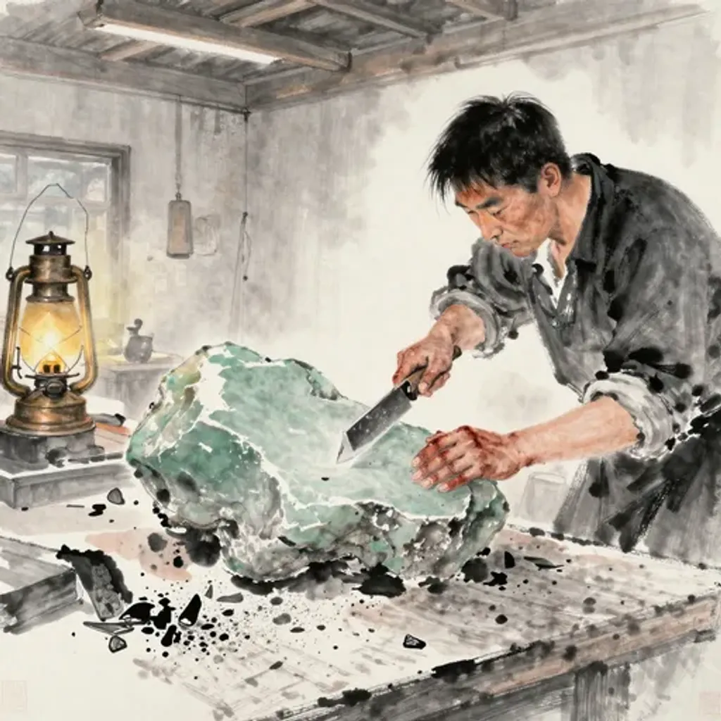 第48卦變第31卦易林詩辭水墨畫