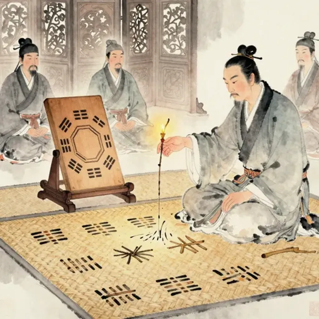 第48卦變第38卦易林詩辭水墨畫