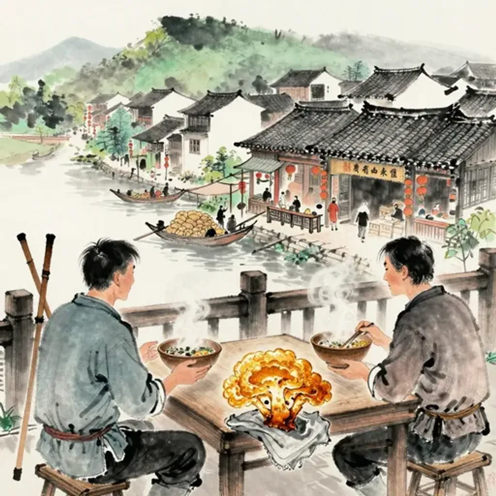 第48卦變第49卦易林詩辭水墨畫