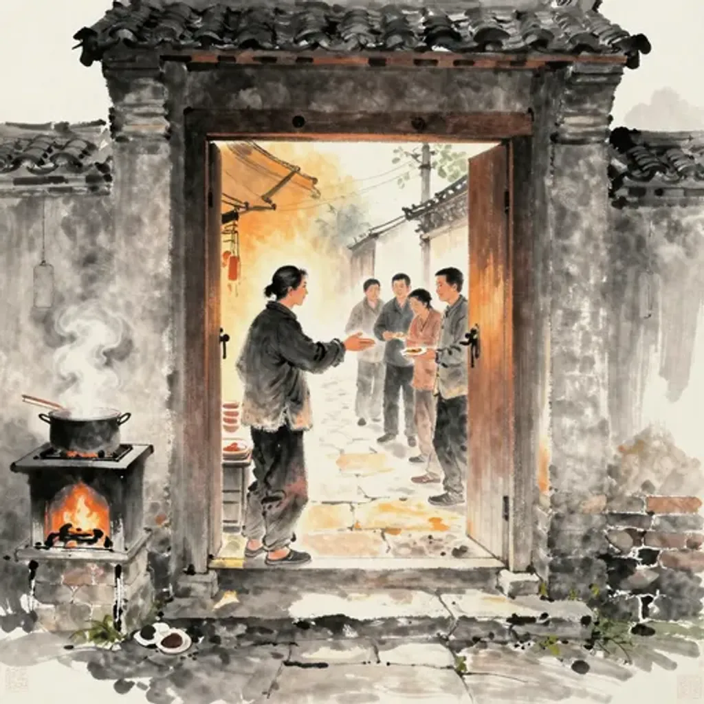 第48卦變第63卦易林詩辭水墨畫