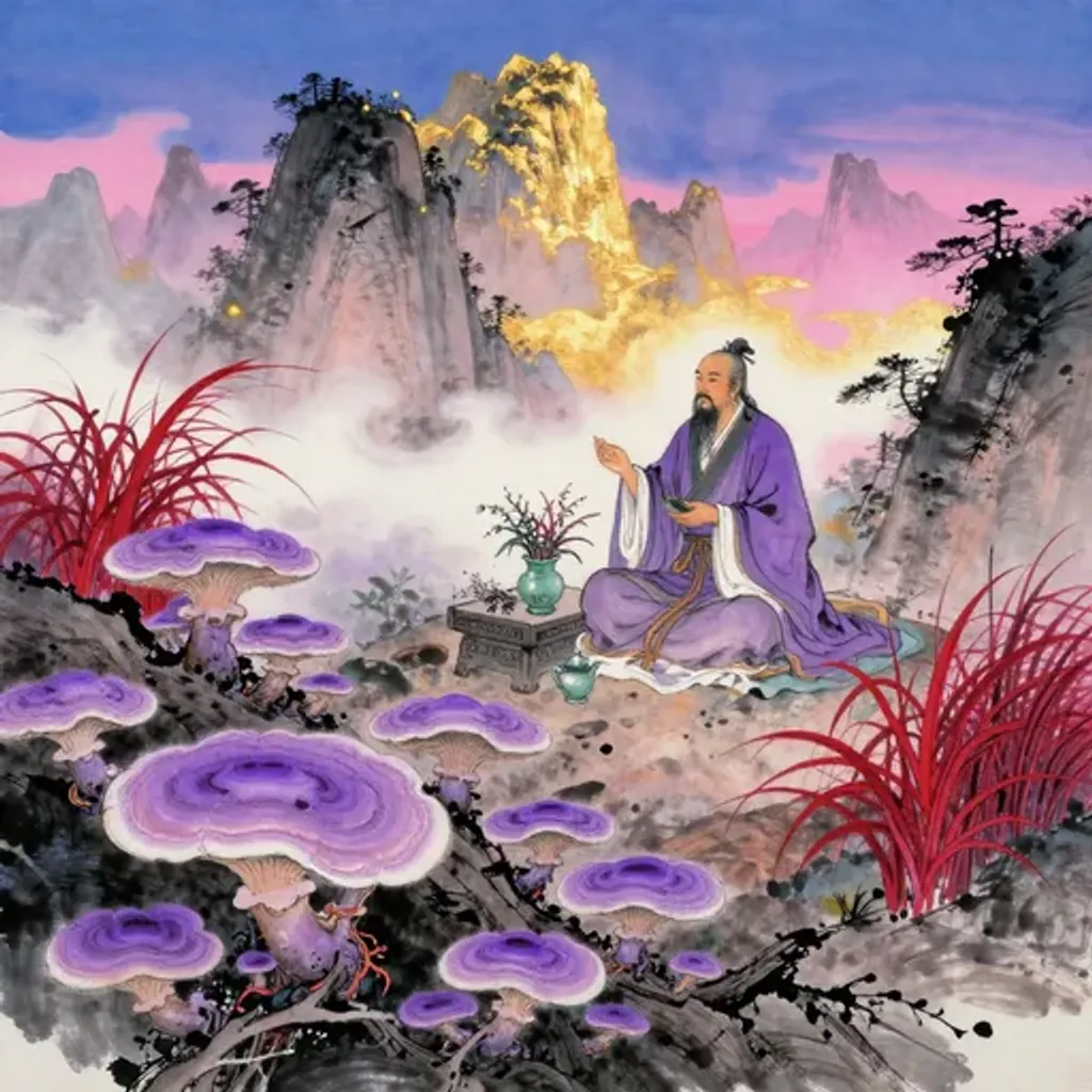 Ink brush artwork for the Yilin verse on Hexagram 55 changing to Hexagram 37