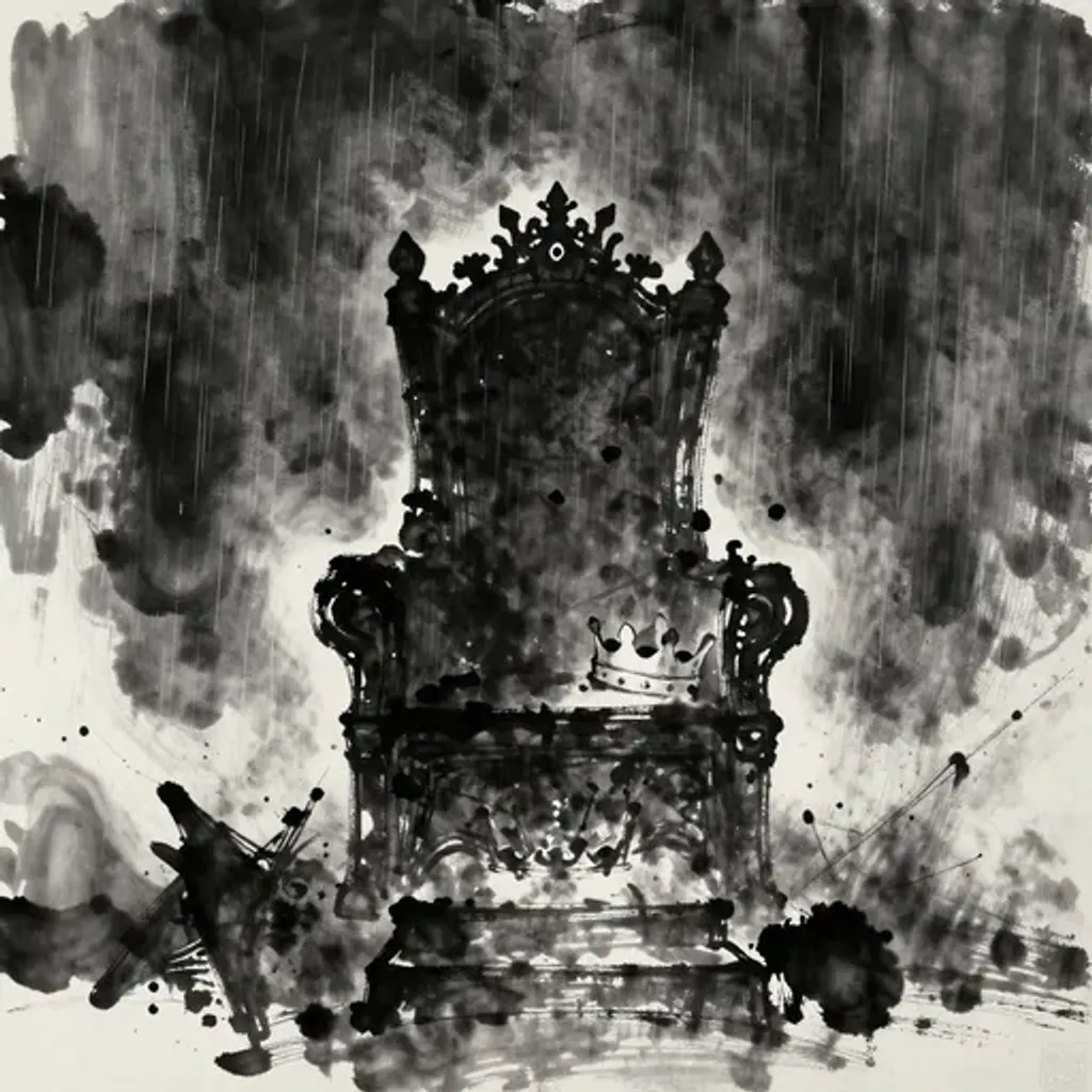 Ink brush artwork for the Yilin verse on Hexagram 62 changing to Hexagram 41