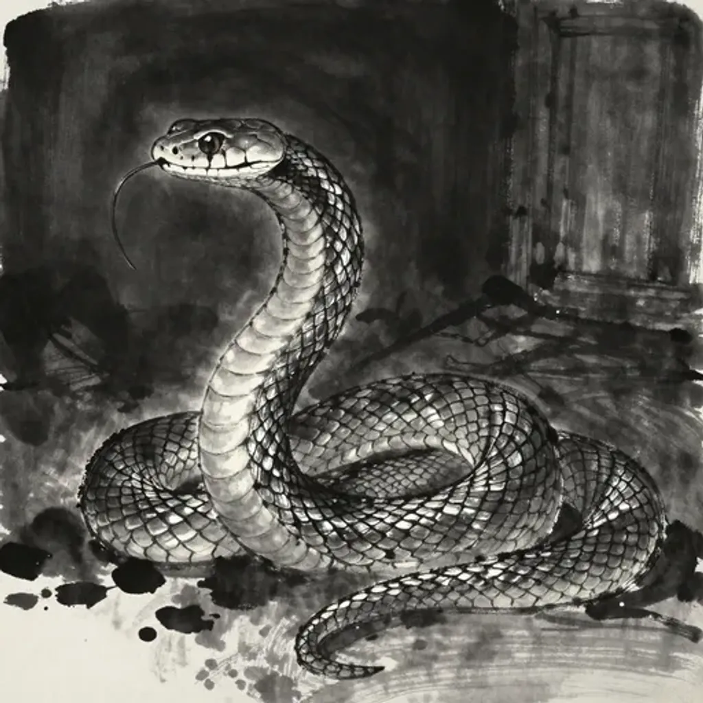 Ink brush artwork for the Yilin verse on Hexagram 62 changing to Hexagram 55