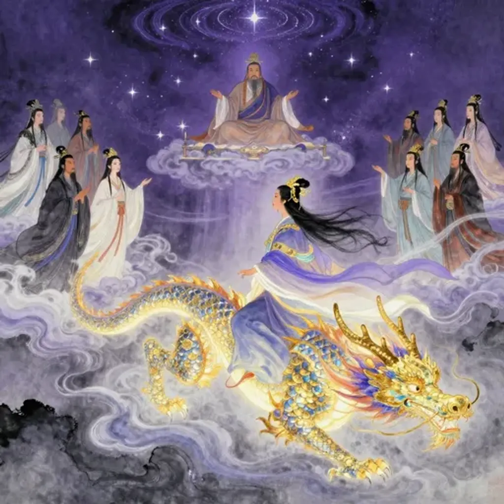 Ink brush artwork for the Yilin verse on Hexagram 64 changing to Hexagram 9