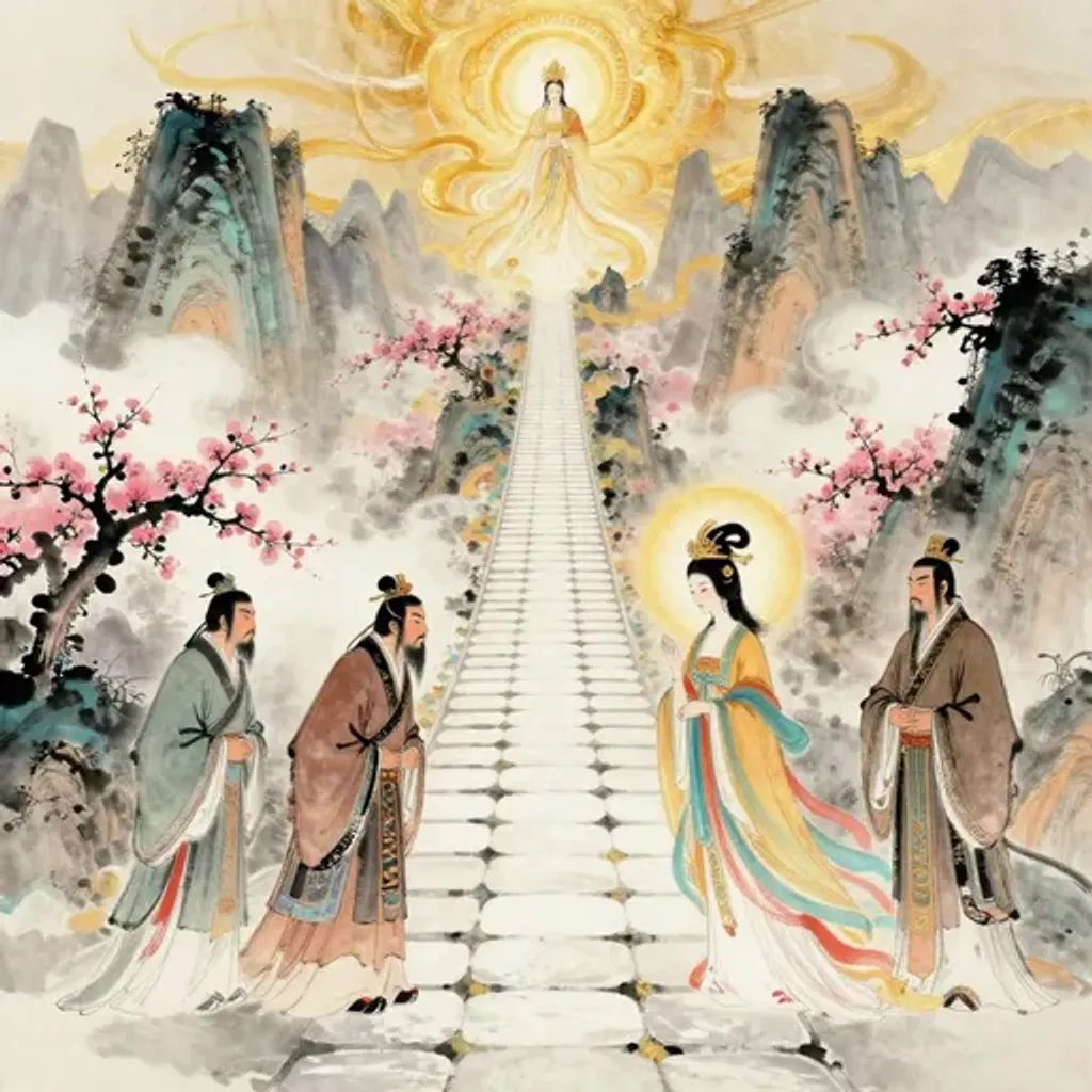 Ink brush artwork for the Yilin verse on Hexagram 7 changing to Hexagram 30