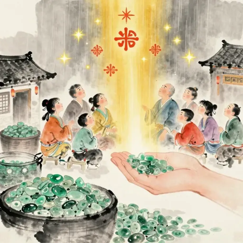 Ink brush artwork for the Yilin verse on Hexagram 9 changing to Hexagram 33