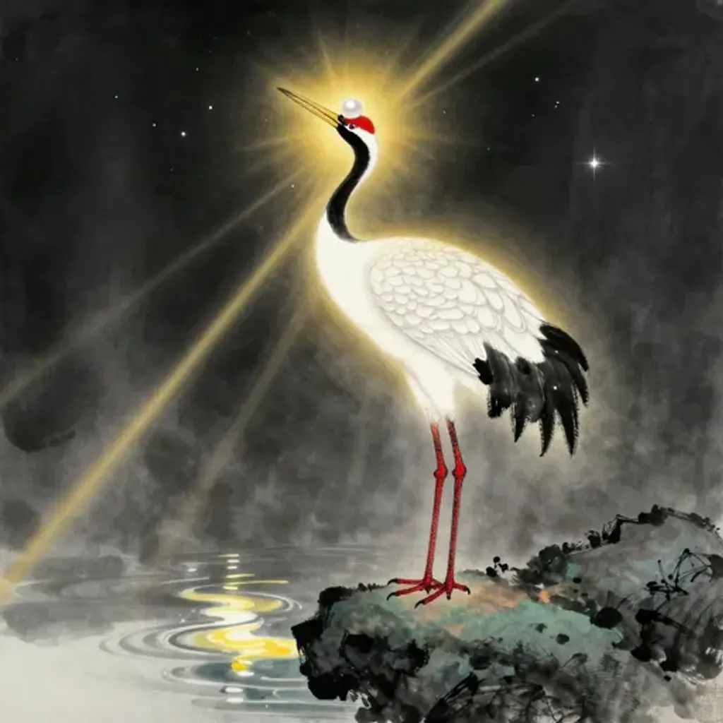 Ink brush artwork for the Yilin verse on Hexagram 9 changing to Hexagram 46